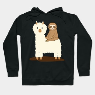 Sloth Riding Llama Funny Hoodie